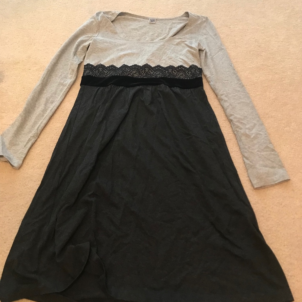 Black and White Long Sleeve Dress